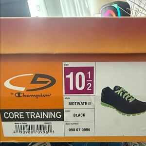 Champion Core Training Motivate II Sneakers in Black with Lime Accents